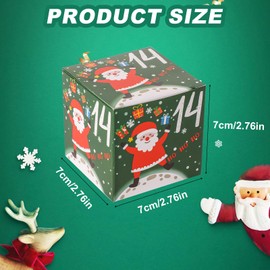 24pcs Christmas Advent Calendar Gift Boxes, 2.76 Inches 24 Days Mini Christmas Countdown Calendar Box Xmas Empty Present Boxes Snowman Tree Santa Claus Christmas Party Favors with 24 Patterns Styles