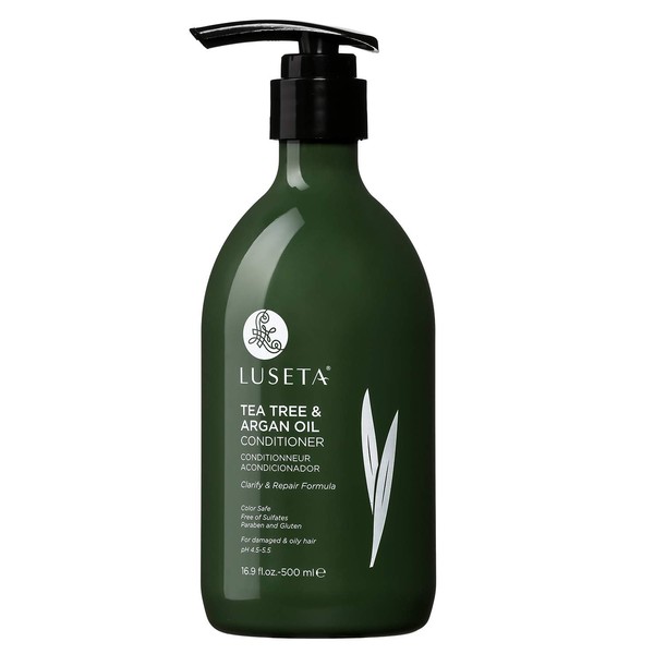 Luseta Tea Tree Oil Conditioner - Natural Anti Dandruff Treatment for Dry and Damaged Hair, Sulfate Free & Safe for Color Treated Hair 16.9oz