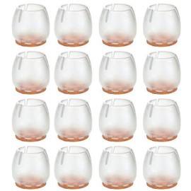 ColorfylCoco Chair Leg Caps Clear Chair Leg Caps 16 Piece Set, For Round Legs, Chair Leg Cover, Outer Diameter 1.0 - 1.1 inches (25 - 29 mm), Leg Cover, Noise, Floor, Scratch-Resistant, Anti-Slip,