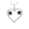 Sterling Silver Pendant Couple's Heart May & September