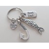 Fishing Charm Keychain with Hook & Fish Charm, I Love