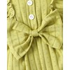 Mioglrie Newborn Girl Clothes Green Short Sleeve Button Snap Rompers