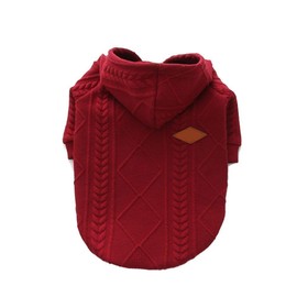 meioro Zipper Hooded Dog Sweater Pet Clothes Dog Cat Clothes Cute Pet Clothing Warm Hooded Winter Warm Puppy French Bulldog Pug (Red,XXL)