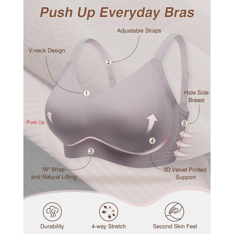 As Fairy Push Up Bras for Women No Underwire Comfortable