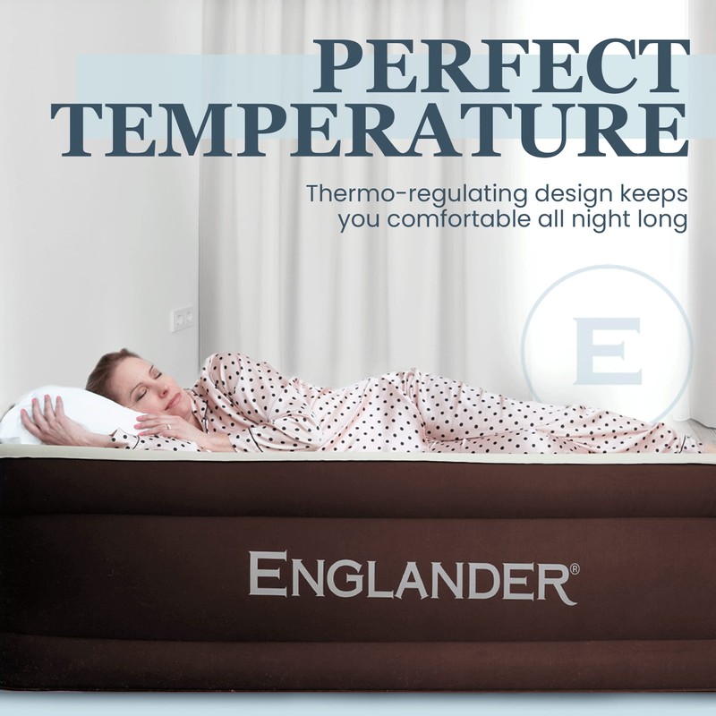Englander First Ever Microfiber Air Mattress, Microfiber Airbed with Built