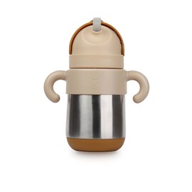 Meroware Insulated Thermos Bottle, Meloware, Baby Water Bottle, Meloware, Thermos Flask, Stainless Steel Straw, For Toddlers, Boys, Girls, 9.1 fl oz (270 ml), Heat Retention, MATT matt, Beige, Baby Shower