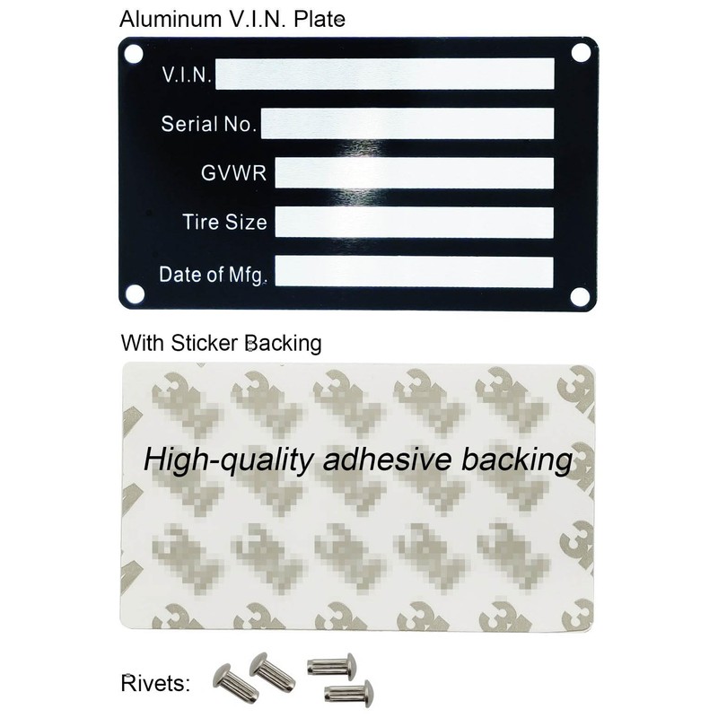 Blank Aluminum ID Plates, Metal Identification Plate, Serial Number Tag,