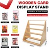 5-Tier Graded Trading Baseball Football Sports Card Display Case, Wood