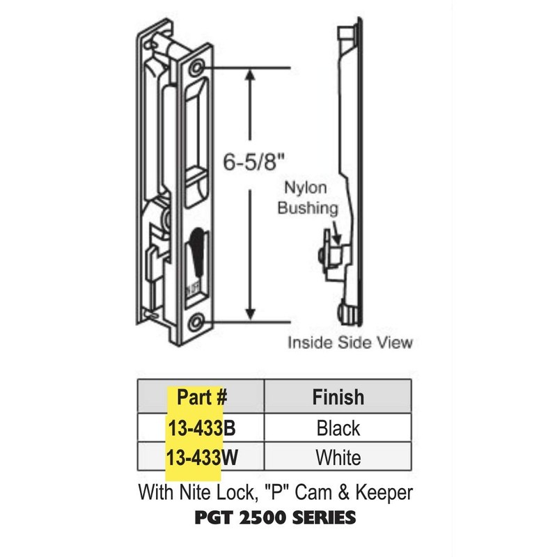PGT 2500 Series Flush Mount Door Handle White 13-433