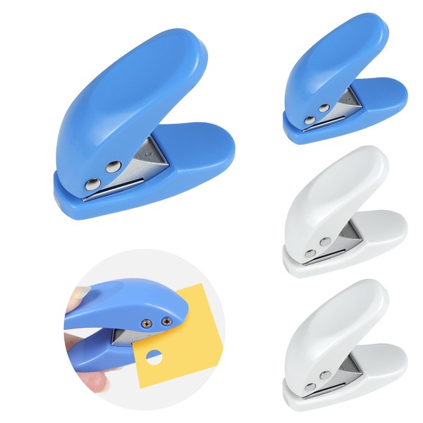 TEXIJUSO 4pcs Hole Punch, Mini Single Hole Puncher, 6mm 1/4inch