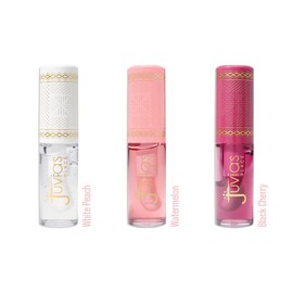 Magic Lip Oil Bundle I - White Peach, Watermelon, Black Cherry - Hydrating, Nourishing, light weight, Non-Tacky, Long Lasting, High Shine, Vegan , Paraben Free, Hint Of Color, Vitamin E, Cruelty Free, Mineral Oil Free, Phthalate Free, Supple & Nourishing