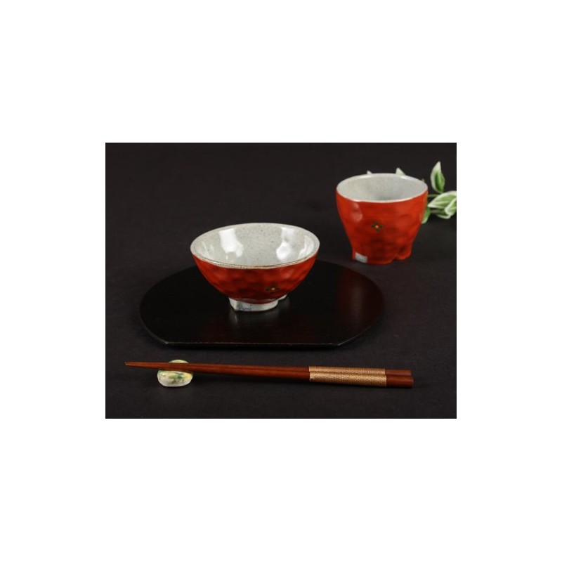 Hasamiyaki 228094 Kuniuemon Kiln Red Rabbit 3.8 Rice Bowl
