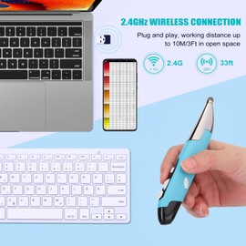 USB Computer Stylus, PC TV Mouse Pen, 2.4G Optical Pen Mouse with Adjustable 800/1200/1600 DPI, Ergonomic Design Mouse, for Laptop Tablet Smartphone, for Win/Vista/XP/2000/Android/Linux/OS X