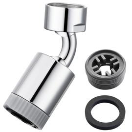 CREA Universal Tap Attachment, 360° Rotatable Aerator Tap, Tap Aerator with Two Jet Types, Aerator for Kitchen / Bathroom Tap, Chrome