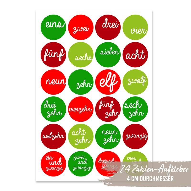 24 Advent Calendar Numbers-Sticker-No. 7