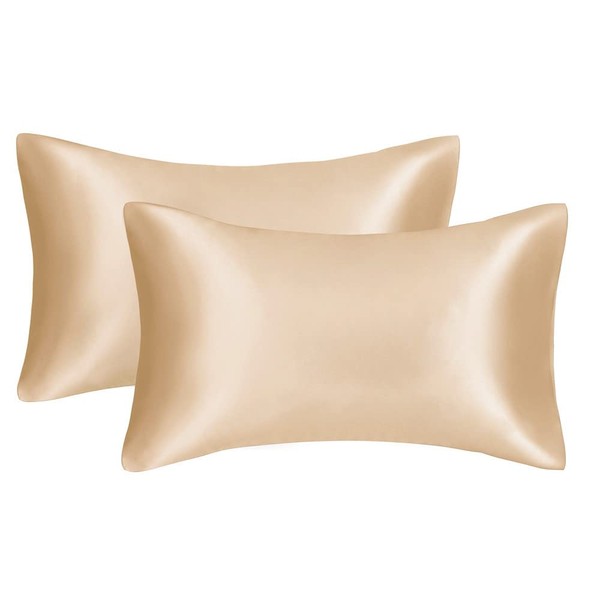 Luxury Silky Satin Pillowcases 2 Pack for Hair and Skin,