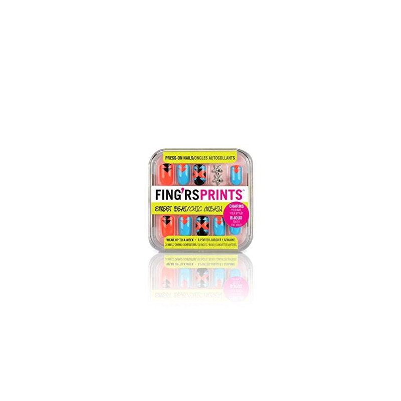 Fing'rs Fing'rsprints Pre-Glued Nails, Street Beat Wrap Star, 24 Count,31041