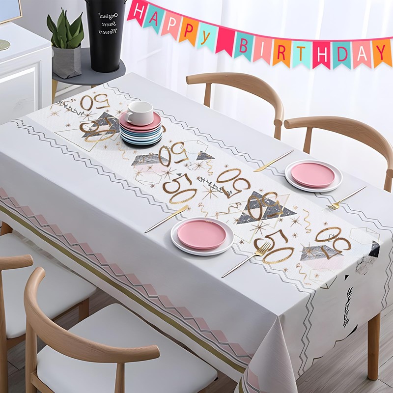Nicola Gold Table Runner, 50th Birthday Table Runner, 15M Extra