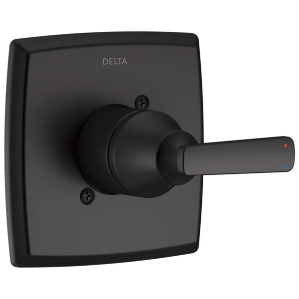 Delta Faucet Ashlyn 14 Series Single-Function Black Shower Valve Trim Kit, Shower Handle, Delta Shower Trim Kit, Matte Black T14064-BL (Valve Not Included)