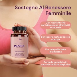 Myo Inositolo e D-Chiro Inositolo Integratore 4100mg - Capsule Vegane - Supporto Metabolico, Equilibrio Ormonale e Benessere Psicologico - 9-in-1, Folato 5-MTHF, Cromo, Zinco, Vitamine B6, B12 e D3