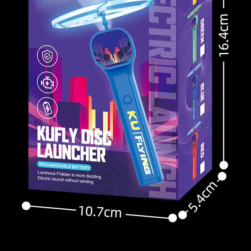 Red Led Light Up Pull String UFO Flying Saucer Disc