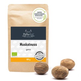 Muskatnuss ganz, Muskat BIO, handverlesen, A-Qualität erntefrisch aus Sri Lanka, laborgeprüft 10 Stück - Pfefferdieb®