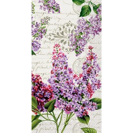 Floral Guest Towels 32 CT - Decorative Paper Napkins for Buffet Kitchen or Bathroom Fingertip Hand Towels, Lilac Letter Design
