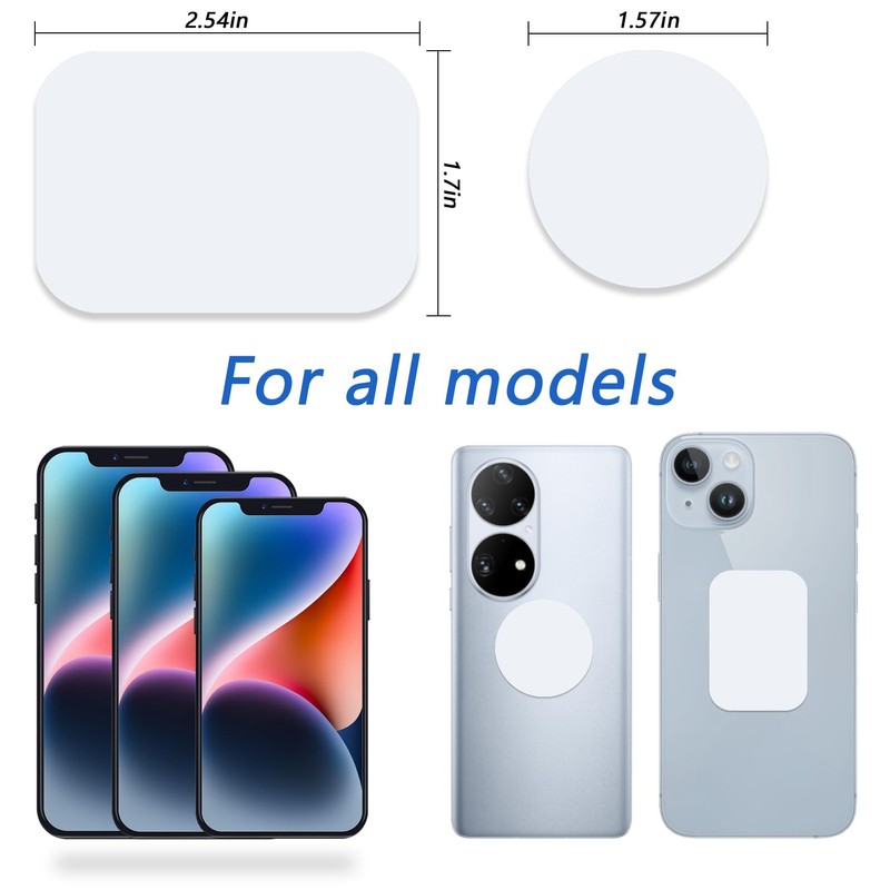 ZYAOTWQZ Phone Magnets - Universal Metal Plates, 2 Rectangular and