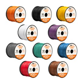 Iron Forge Cable 4000 ft 18 Gauge Primary Automotive Wire - 10 Roll Assortment Pack - 400 Ft of Copper Clad Aluminum Wire per Roll - for Home or Automotive