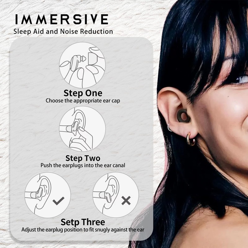 1 Paar Ohrstöpsel, Wiederverwendbare Silikon-Schlafstöpsel mit 28dB Geräuschreduktion - 3