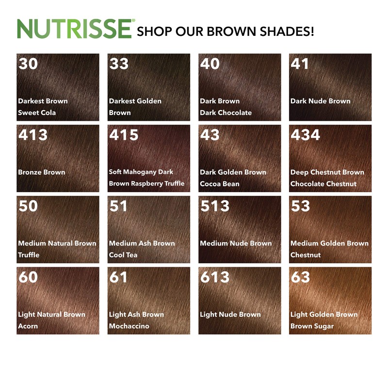 Garnier Nutrisse Nourishing Hair Color Creme, 53 Medium Golden Brown,