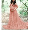 MYZEROING Maternity Photography Props Floral Lace Dress Fancy Pregnancy Gown