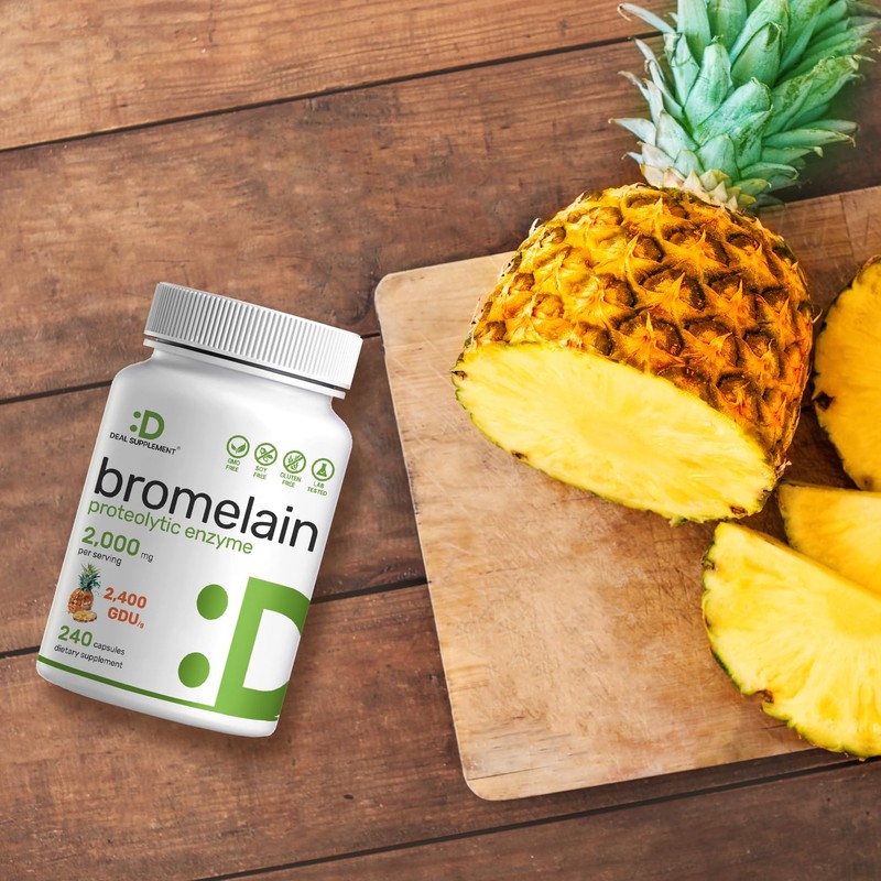 Bromelain Supplement 2,000mg Per Serving, 240 Capsules – Natural Proteolytic