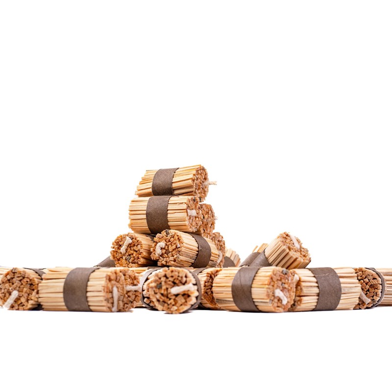 ABAZO Pack of 16 Ecological Firelighters for Charcoal Fireplaces, Kindling,