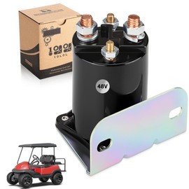 10L0L Golf Cart Starter Solenoid,48V Heavy Duty Solenoid for Yamaha |EZGO| Club Car Electric,4 Terminal 200A Continuous with L-Shaped Bracket, 600A Peak 101883601, 73231G01, JR1-H1950-00