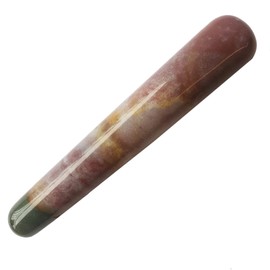 Lovionus89 Scraping Facial Massage Tools, Crystal Jade Gua Sha Handmade SPA Massage Wand for Acupuncture Therapy Stick Point Treatment, India Agate