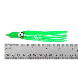 Fish WOW! 10pcs 4-3/4 inch Squid Skirts Hoochies 12cm Octopus Fishing Soft Lure (Green)