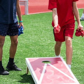 M METERXITY 8 Pack Cornhole Bean Bags - Canvas Sandbag with Plastic Particles, Apply to Bean Bag Throwing Games/Outdoor Activities(Blue, Green, Red, Yellow)
