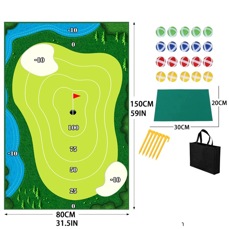 Portable Indoor/Outdoor Golf Game Set with Chipping Golf Play Mat,