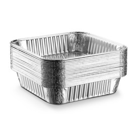 [20 Pack - 8"x8"] Propack Disposable Aluminum Foil Meal Prep Cookware Square Pans, Oven, Toaster, Grill, Cooking, Roasting, Broiling, Baking, Event, Take Out, Restaurant