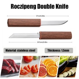 Roczipeng 4-Piece Paring Knives (2 Packs), Fruit Knife with Cover, Compact & Portable Design with Safety Sheath for Kitchen, BBQ, Travel, Camping, Hiking