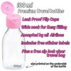 Toppdogz Travel Bottles with Wide Neck, 100ml, Labels and Clear