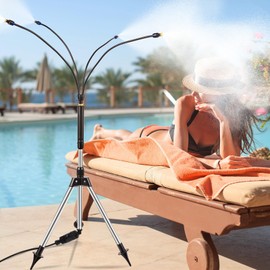 Standing Misters for Outside Patio, 2024 Misters for Outside Patio, Outdoor Adjustable Standing Mister with 32.8FT(10M) Water Supply Line, Mister Cooling System for Backyard,BBQ, Patio Cooling