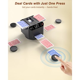 INNCNN 4-Pack Wireless Poker Dealing Remotes – Compatible with MAX6 Card Shuffler & Dealer and T1Lite Card Dealer, Hands-Free Remote for Casino Blackjack, Texas Hold’em and More