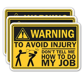 (3pcs) Warning to Avoid Injury Don't Tell Me How to Do My Job Sticker, Nurse Stickers, Paramedic Gifts, EMS Stickers, Funny Medical Stickers, Funny Nurse Stickers
