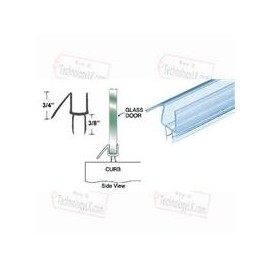 CRL Co-Extruded Clear Bottom Wipe with Drip Rail for 3/8" Glass - 32-5/8 in Long