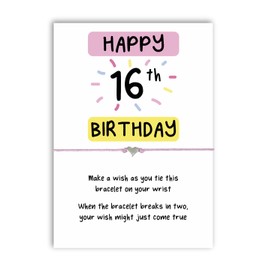 16th Birthday Wish Bracelet | 16th gift | String Bracelet | Charm Bracelet | Make a wish bracelet | 16th wish bands | Pink wish bracelet