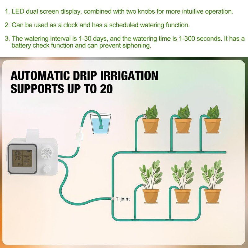 Jasfyee Water Timer for Irrigation, Automatic Hose Tap Digital Sprinkler