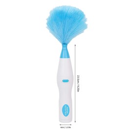 Motorised Duster，180° Bendable Electric Feather Duster Window Blinds Furniture Cleaning Tool Blue & White