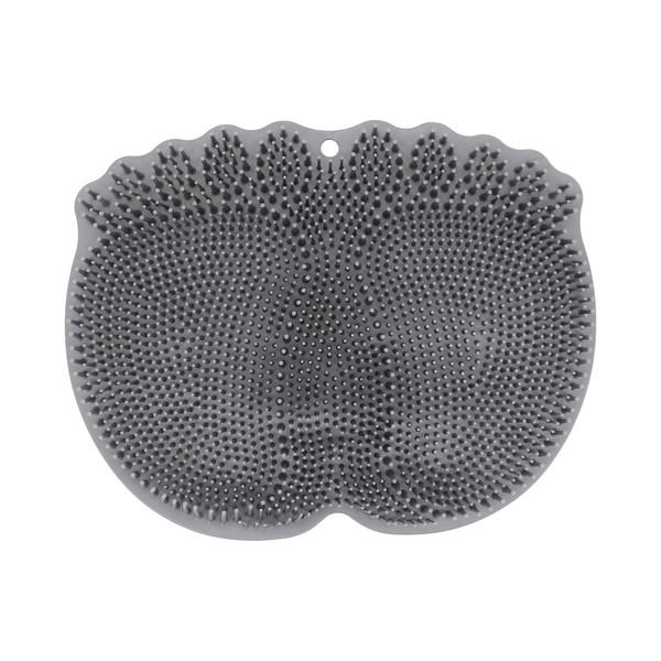MoYouno Foot Massager Scrubber, Soft and Exfoliating Acupressure Mat, with Non-Slip Suction Cups and Soft, for Foot Bath, Pedicure, Foot Circulation & Reduces Foot Pain (Grey)